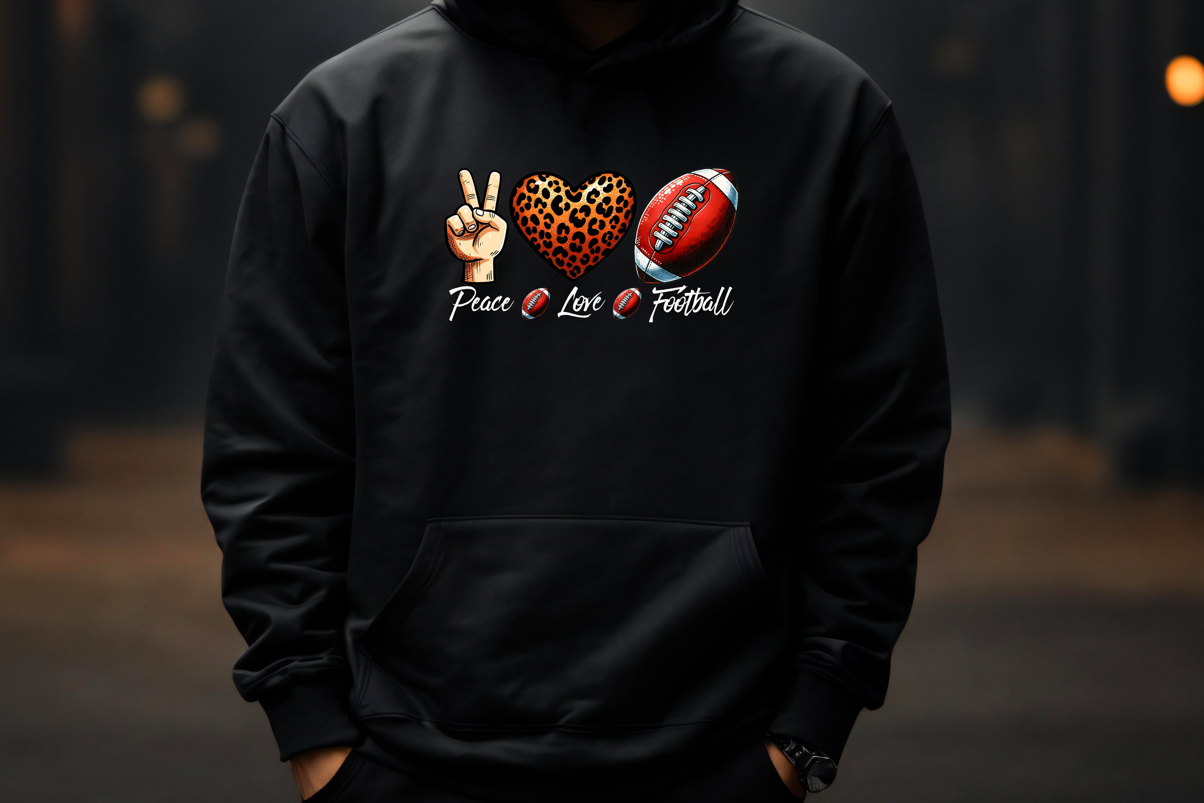 Peace Love Football Hoodie
