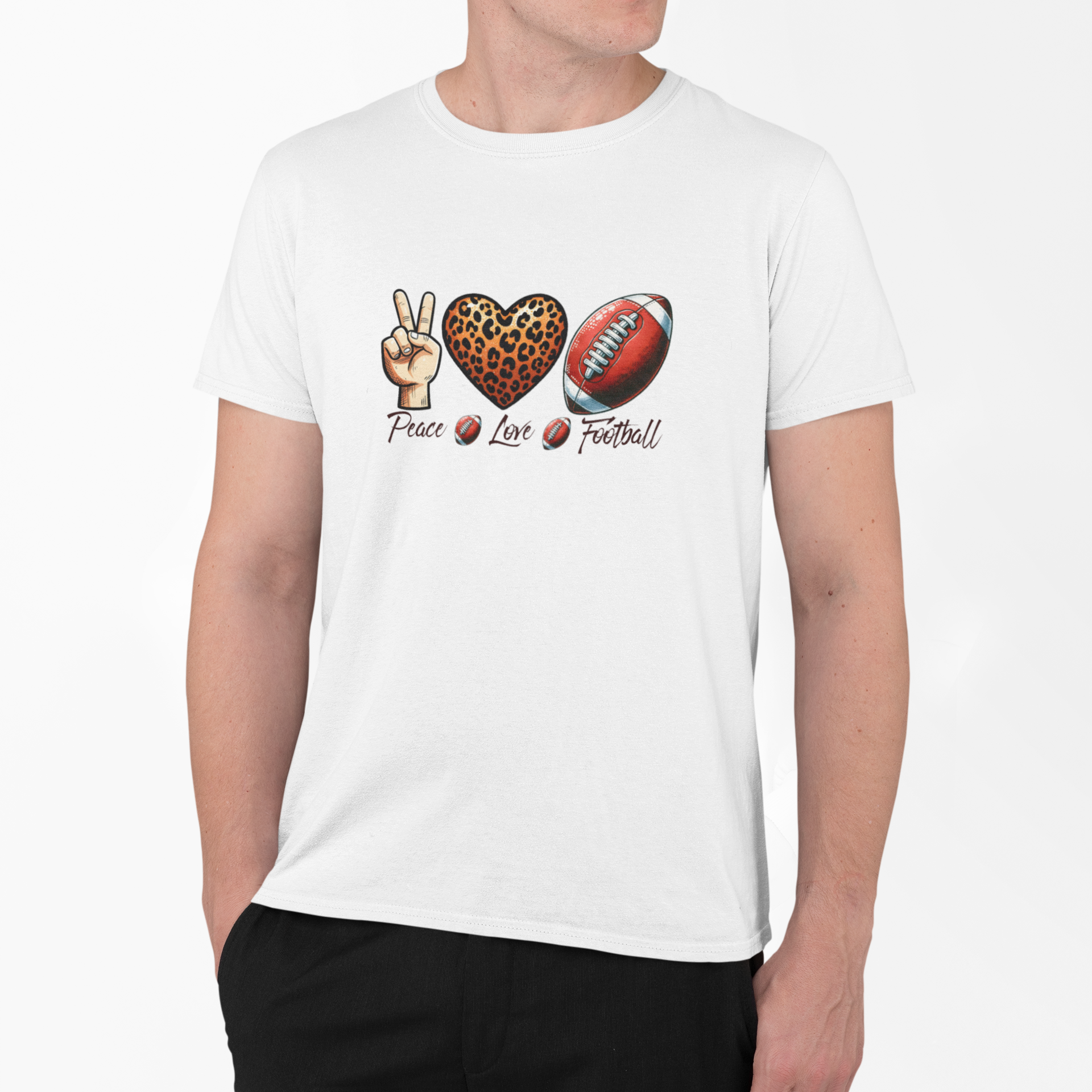Peace • Love • Football T-Shirt